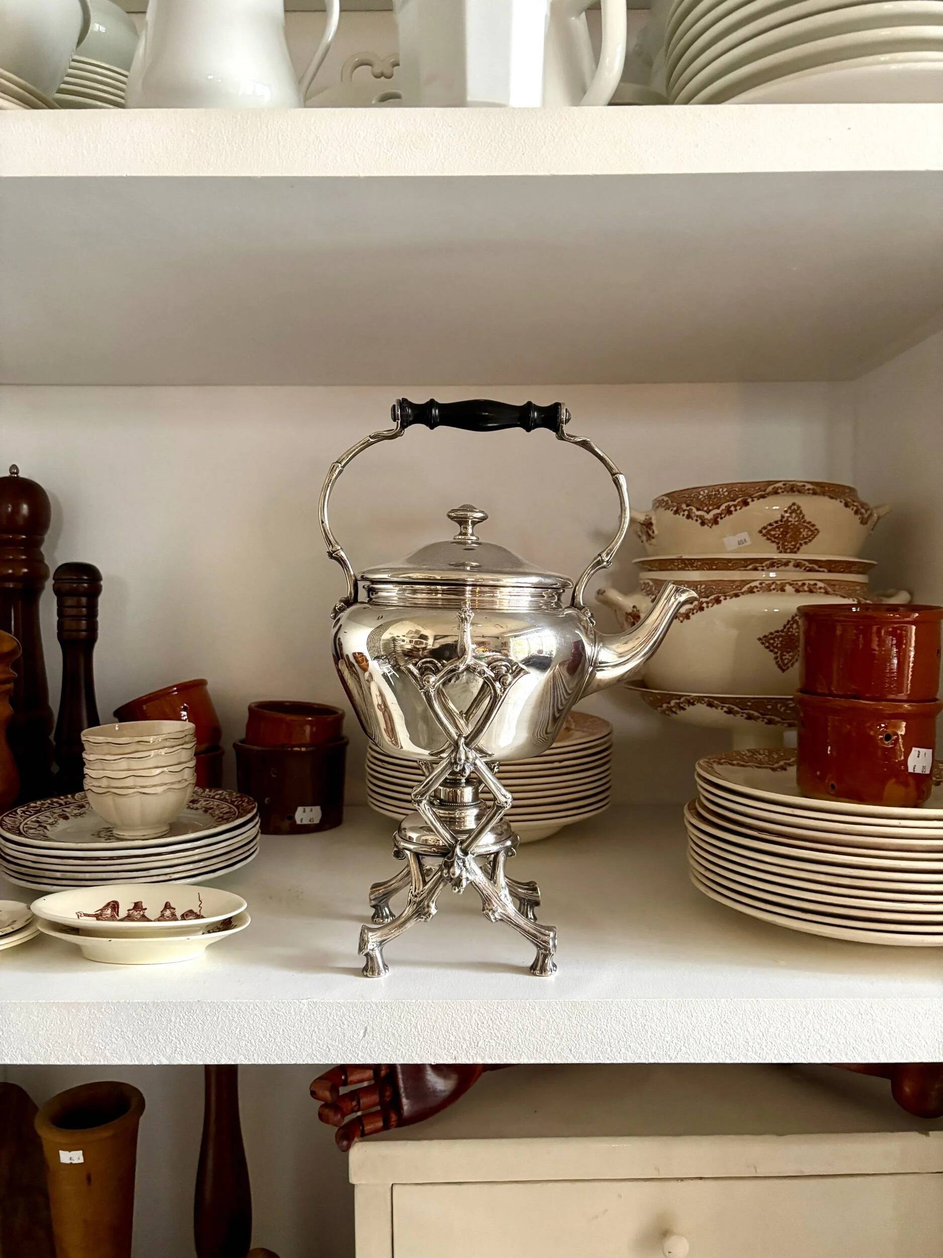 Samovar Christofle en métal argenté et ébène, vers 1860
