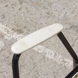 Wrought iron armchair, brass & scoubidou, France 1950s