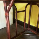 Desk and chair in rattan and vintage wood