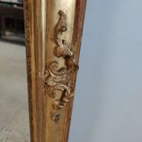 Rectangular golden mirror moldings plant motifs nineteenth H: 130cm