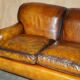 Restored leather Howard & Son canapé style, 204 cm