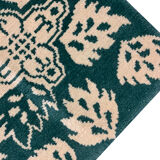 Antique indian carpet hand made green cream wool area 120x205cm