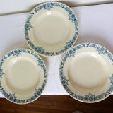 3 vintage Longchamp ironstone soup plates, Christiane model 220511