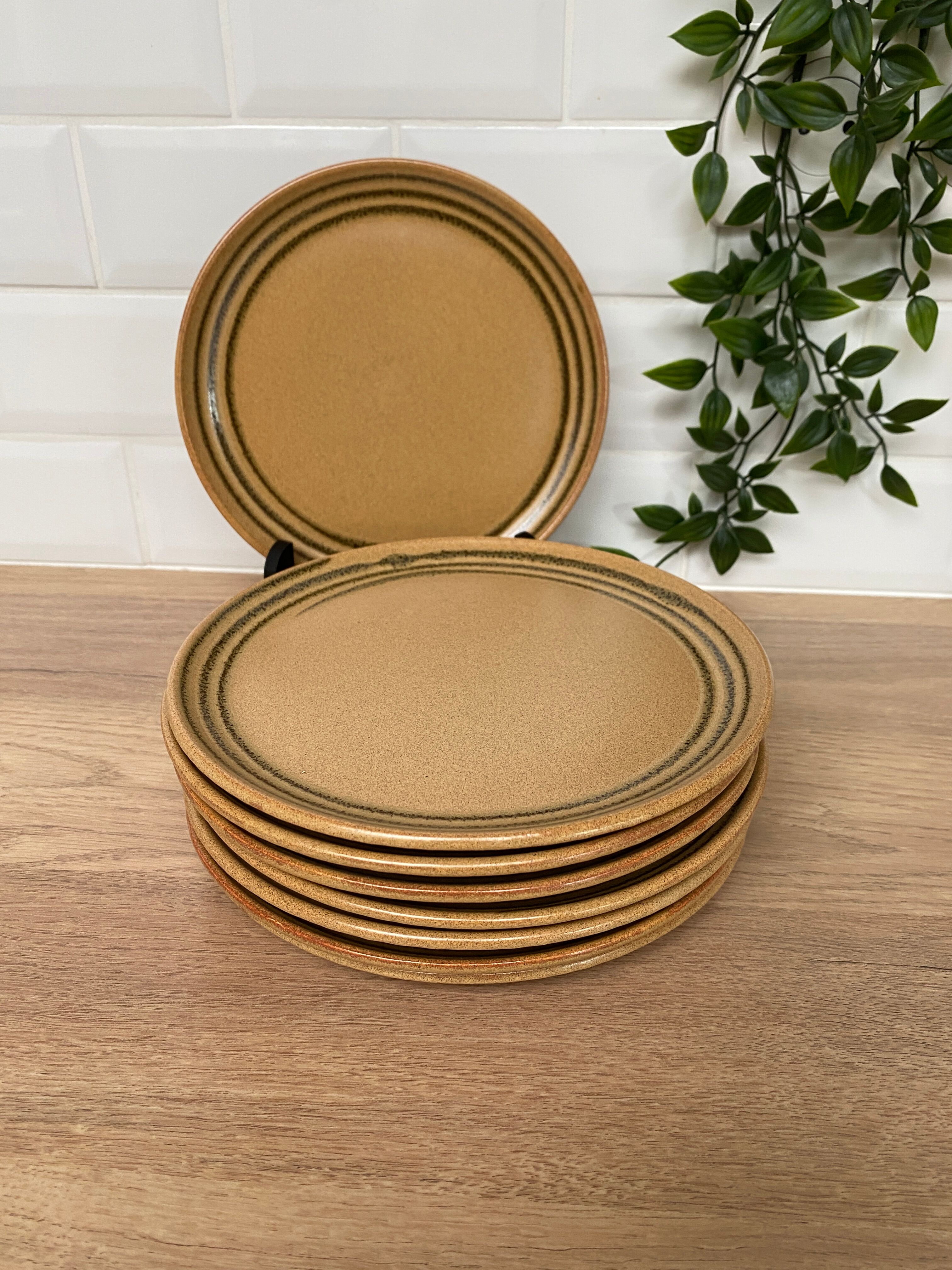 Set de 8 assiettes à dessert en grès Sarreguemines