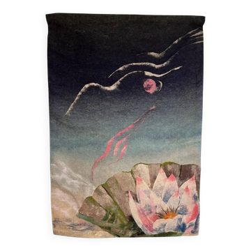 1970s design handmade wool tapestry - Czechoslovakia