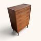 Chiffonnier danois vintage « tallboy » en placage teck