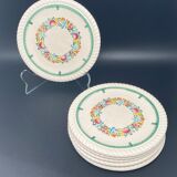 Longwy "pomone" dessert plates with fruit motifs