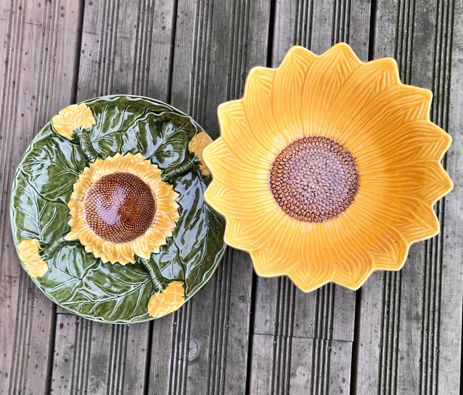 Begging dish and sunflower slip salad bowl
