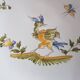 3 small signed Moustiers decorated plates with lace