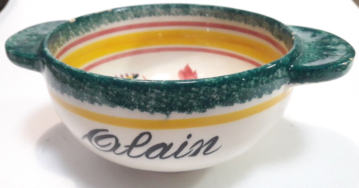 Bowl with ears HB Quimper with name Alain