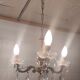 3-burner chandelier in brass and glass – 70s/80s