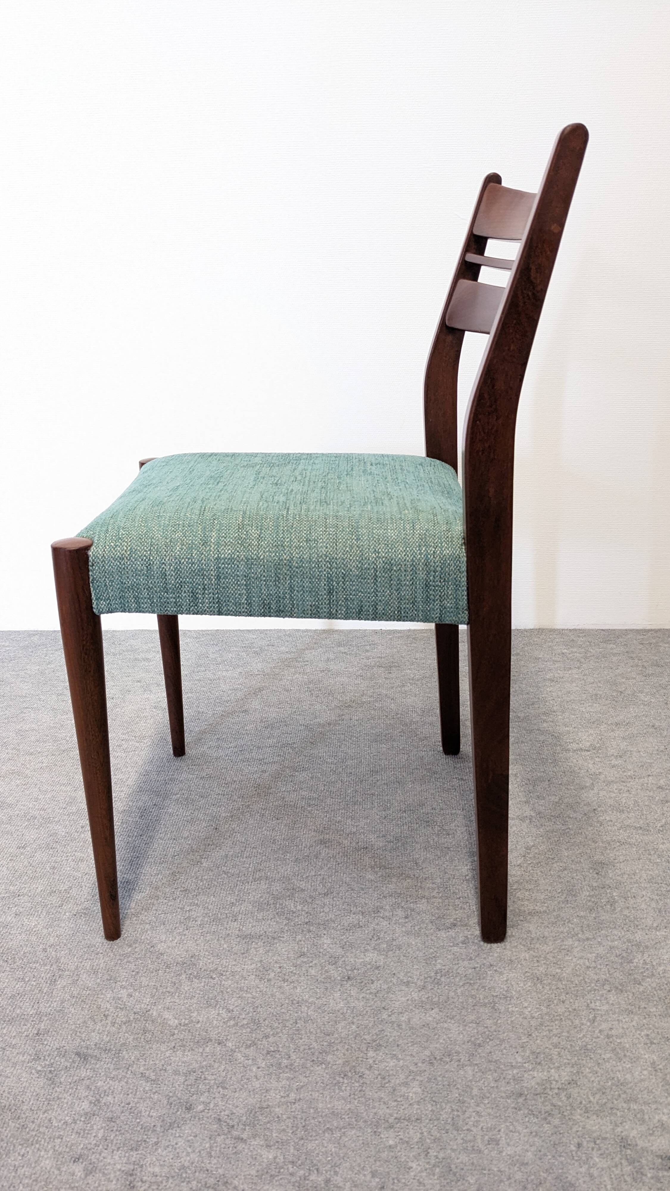 Set of 4 Scandinavian teak chairs, Denmark circa 1960.