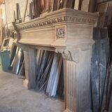 19th-century oak castle fireplace