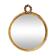 Round wall mirror in gilded wood, mid-century, C. Allodi & G. Subelli, Italy, 1950s.