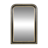19th C Foxed Black and Gold Napoleon III Mirror