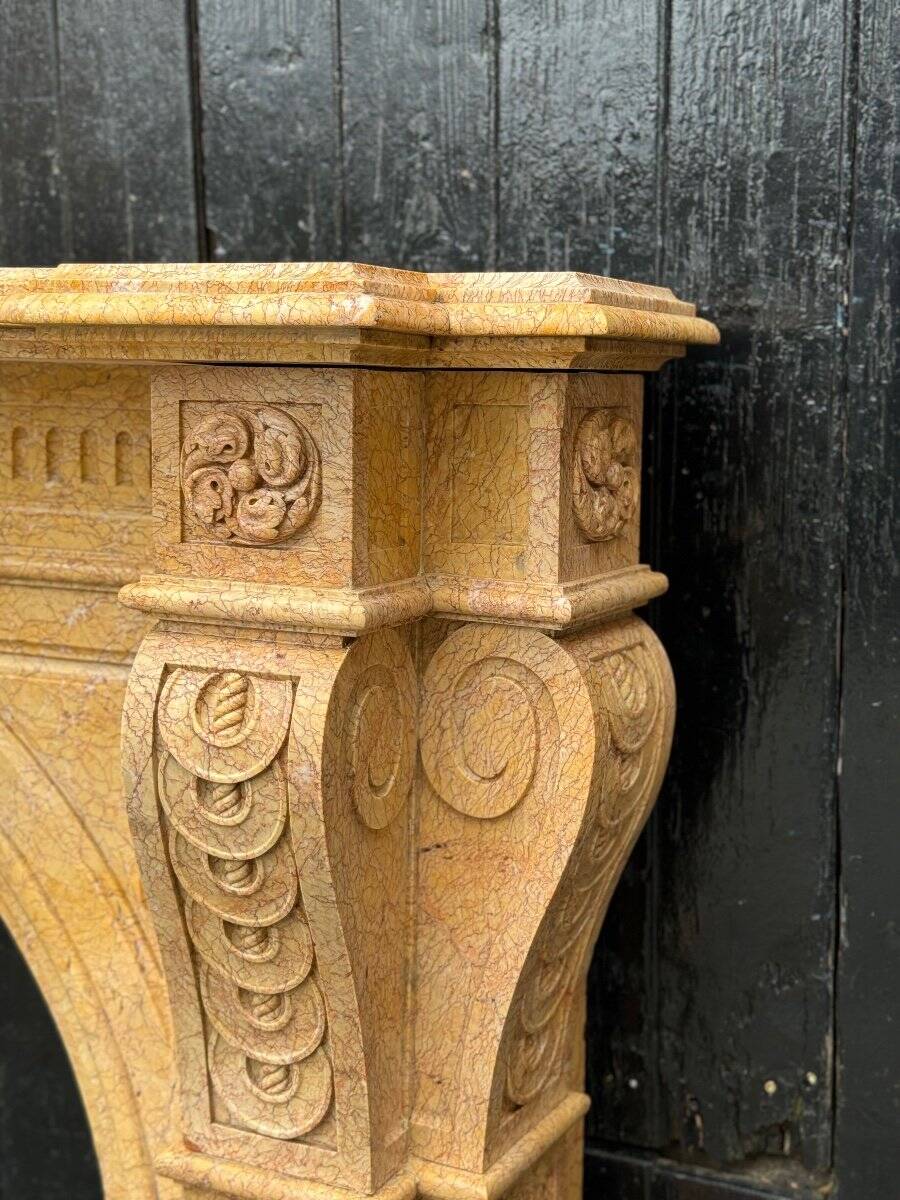 Napoleon iii style lamartine yellow marble fireplace circa 1880