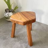 Flower coffee table set with elm tripod stools