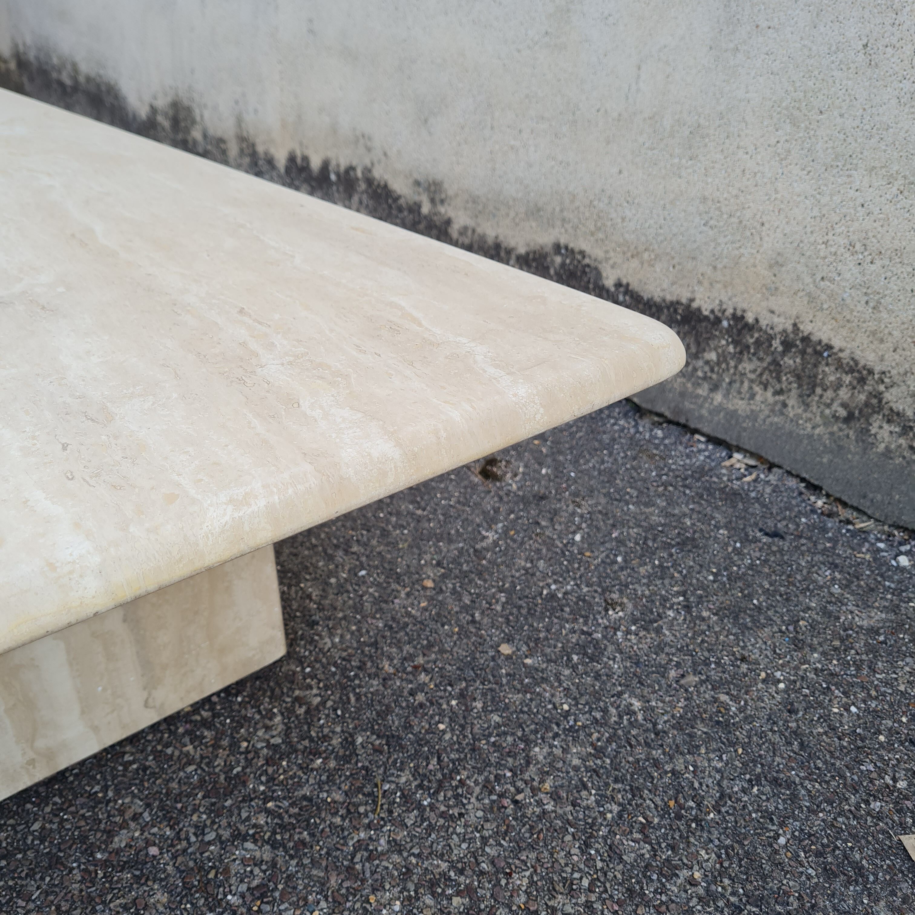 Travertine coffee table