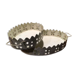 Pair of white patinated metal trays