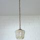 Vintage copper pendant light / amber glass and rustic chain hanging lamp