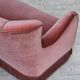 1970s, Danish 2-seater sofa, salmon pink furniture velour, oak wood.