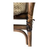 Colonial armchair in wood and canework