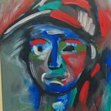 Portrait moderniste "L'homme arc en ciel déstructuré "
