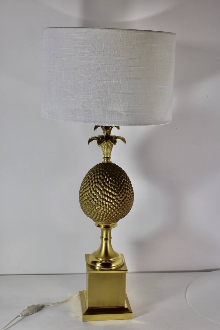 Brass Pineapple Lamp 1970 vintage France