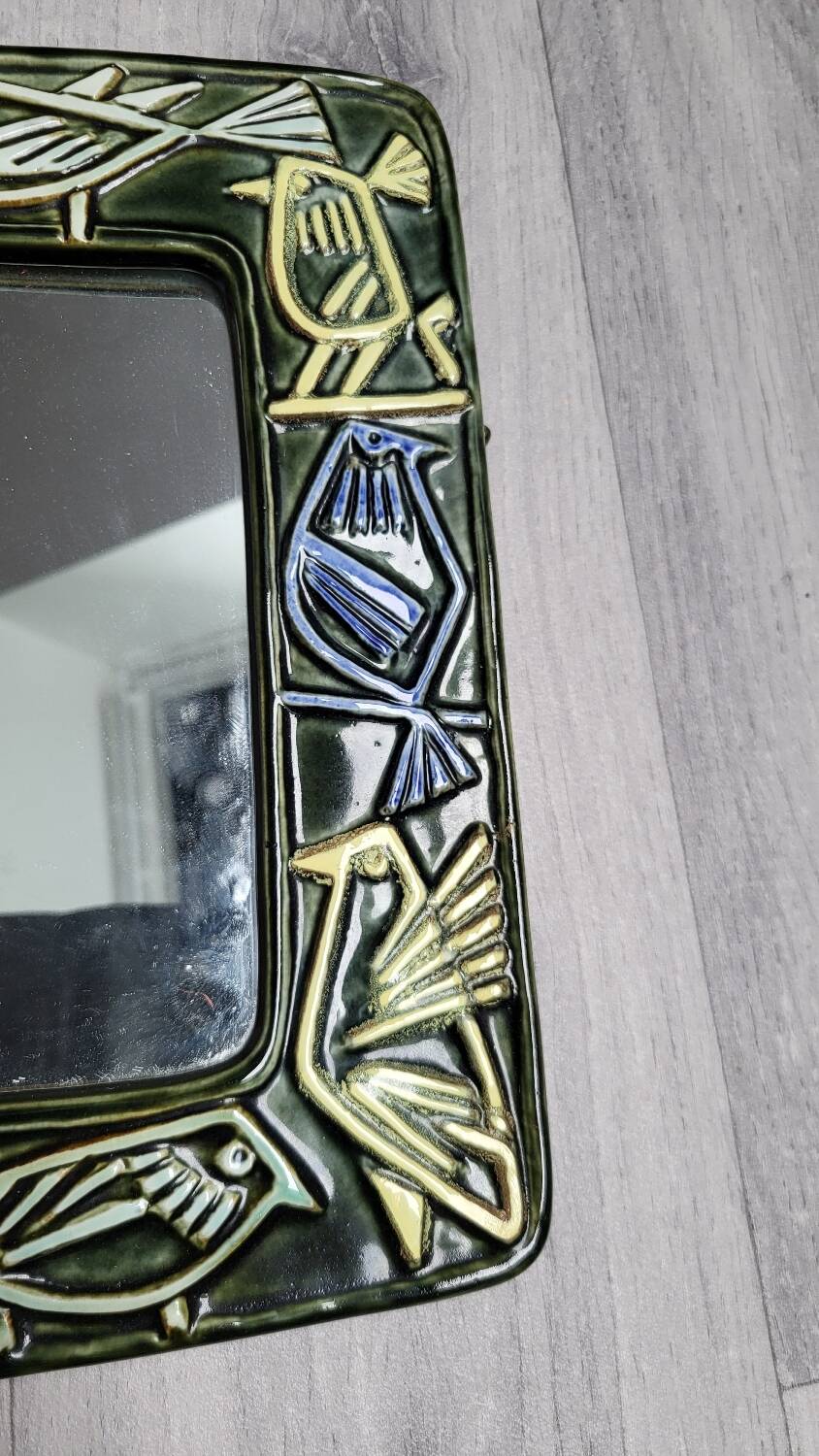 Mirror Birds in Ceramic Lisa Larson Harlequin Series / Gustavsberg