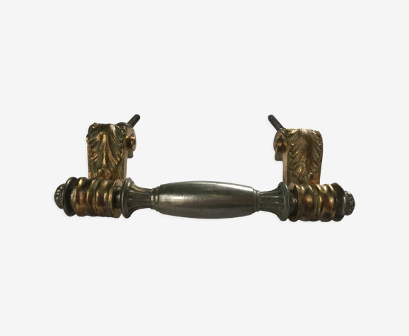 Ancienne poignée de porte bronze et chrome. XIXème