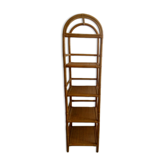 Rattan and bamboo shelf