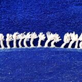 Majorelle blue pure wool rug, size 150 x 250 cm