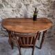 Antique French walnut folding dining table