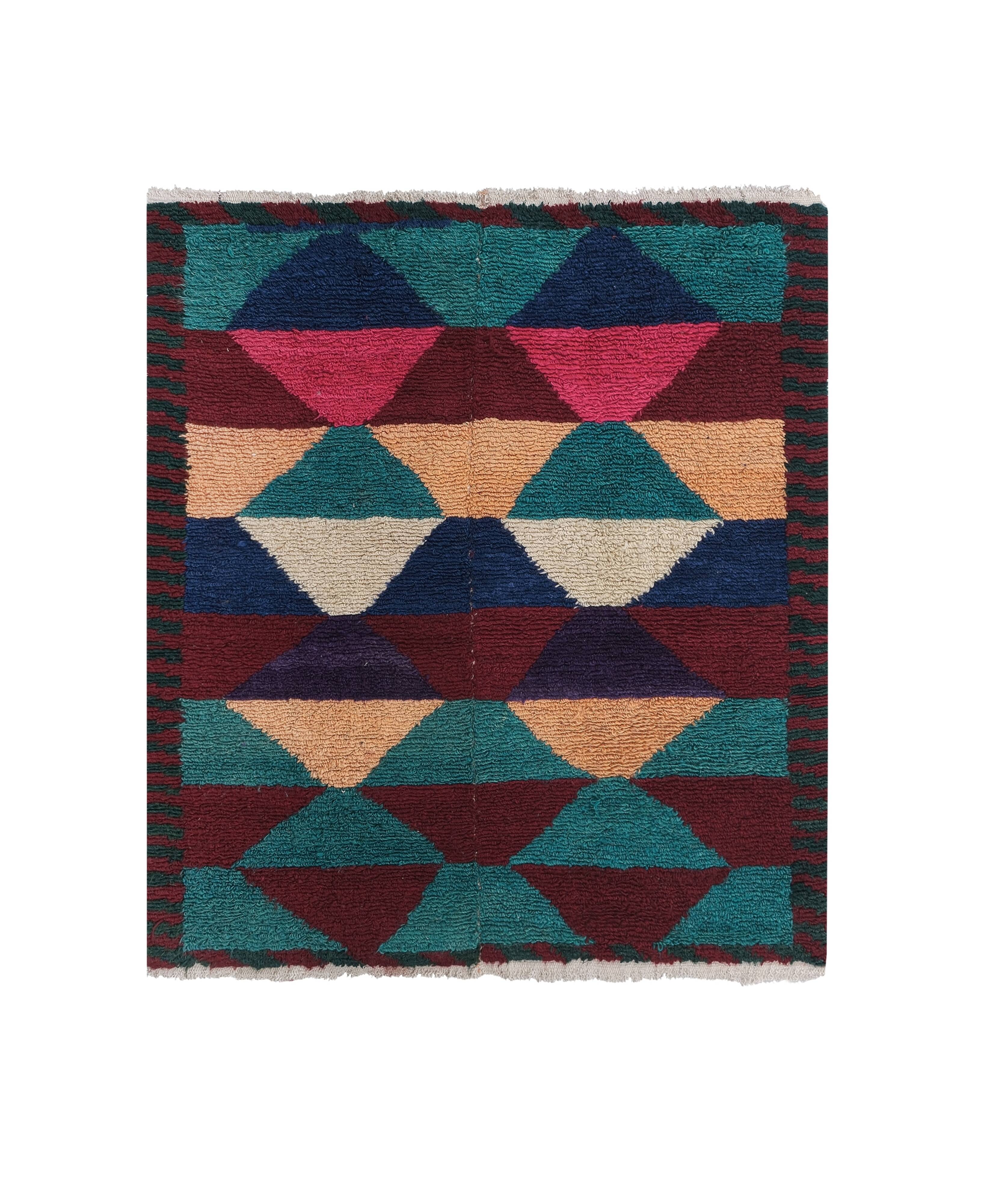 Vintage Turkish Oushak Handwoven Rug 115x126 cm