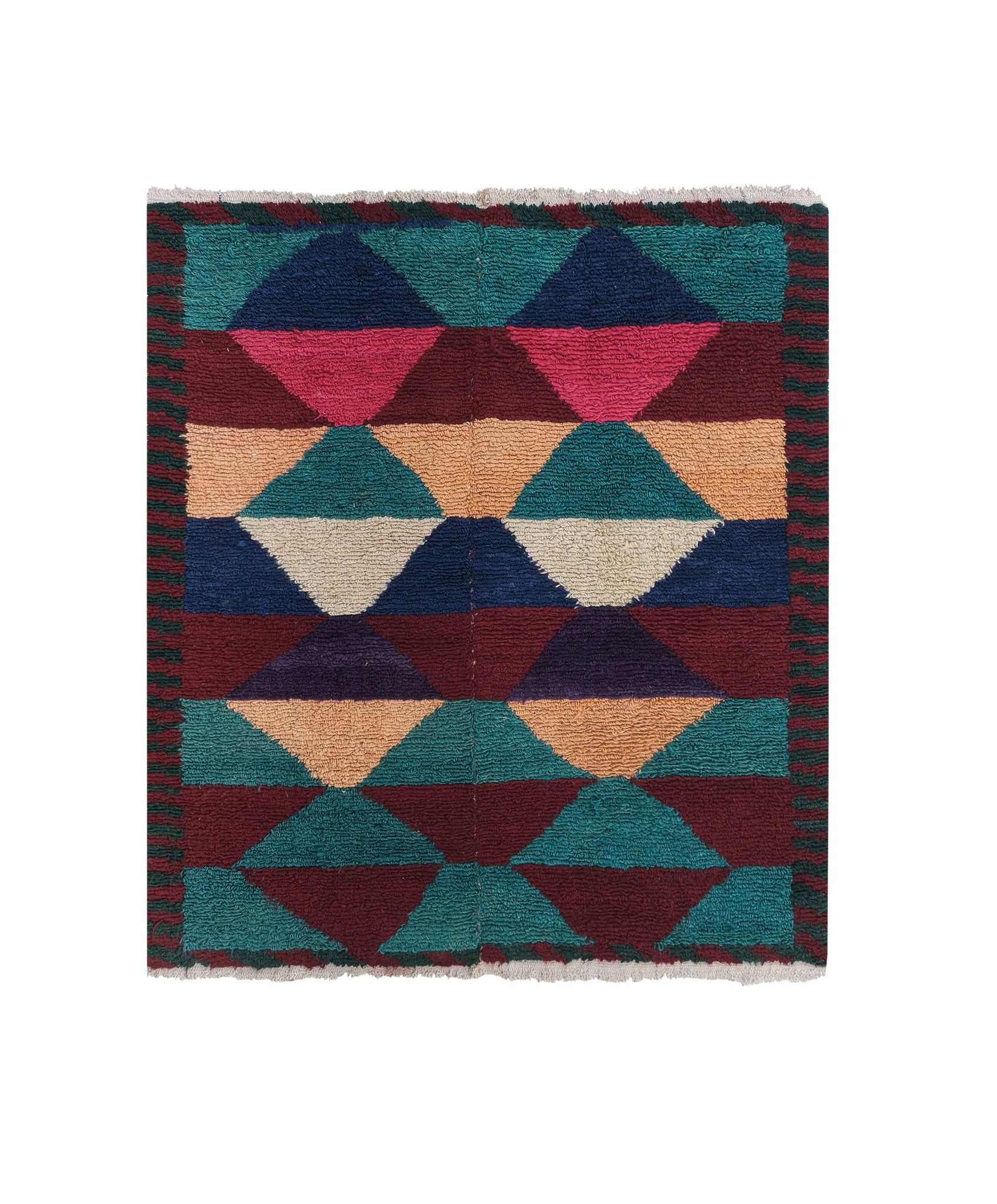 Tapis vintage turc de oushak tissé à la main 115x126 cm