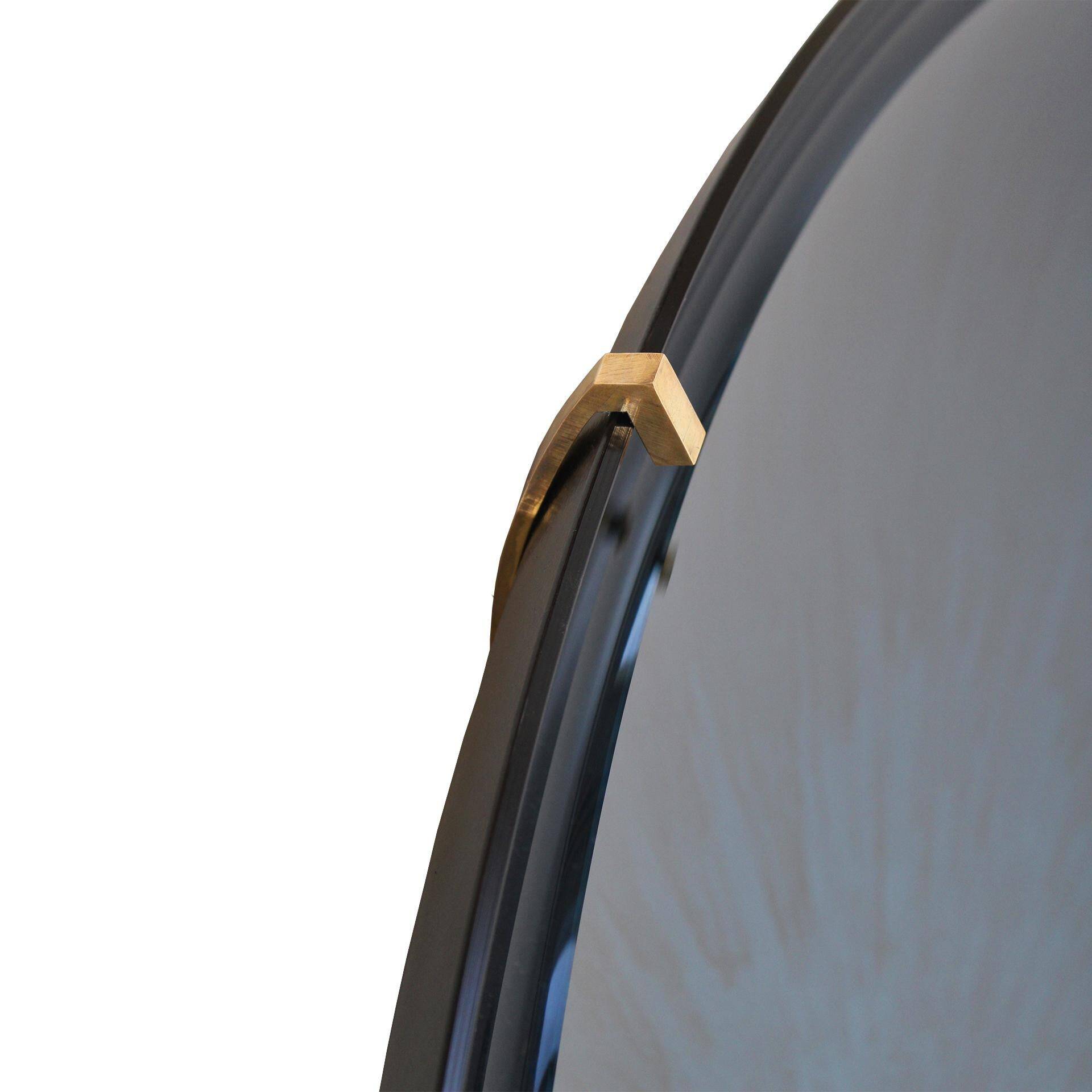 Contemporary Sculptural Concave Round Mirror in Blue, Made in France