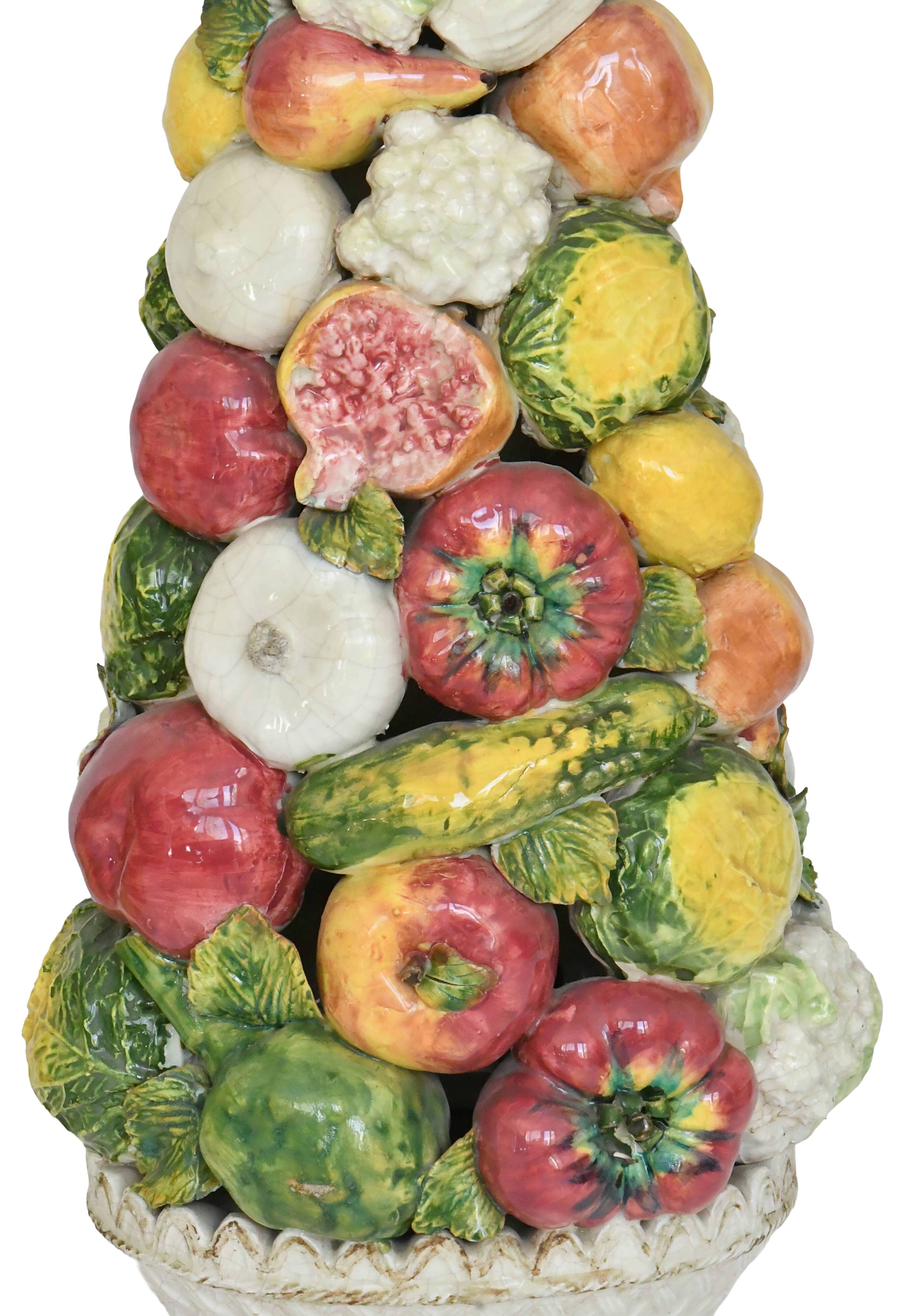 Pair of important majolica ceramic centrepieces from Italy.