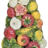 Pair of important majolica ceramic centrepieces from Italy.