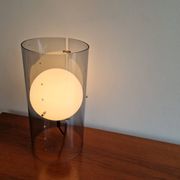 Model D-2045 Cylindrical table lamp with globe for Raak Amsterdam, The Netherlands 1960's