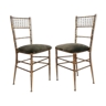 Set de 2 chaises d'opéra en faux bambou, France, années 1940