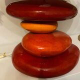 Vintage 1980s chestnut François pebble lamp