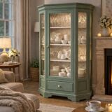 Bronze green display cabinet bookshelf