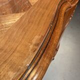 Louis XV style sideboard, 3 doors with lock, glass top.