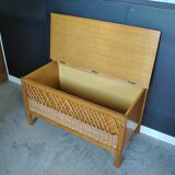 1960 vintage rattan bench box