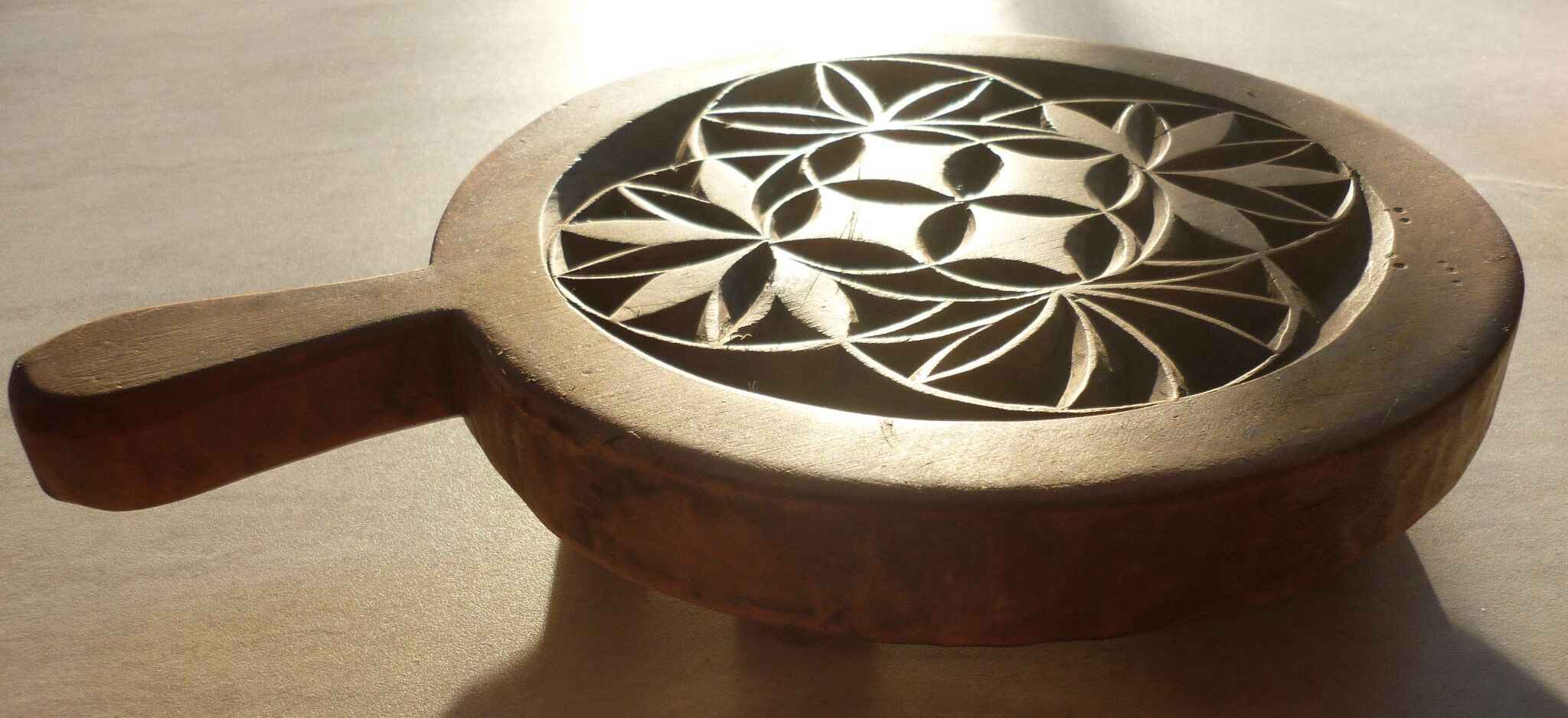 Carved wooden underside