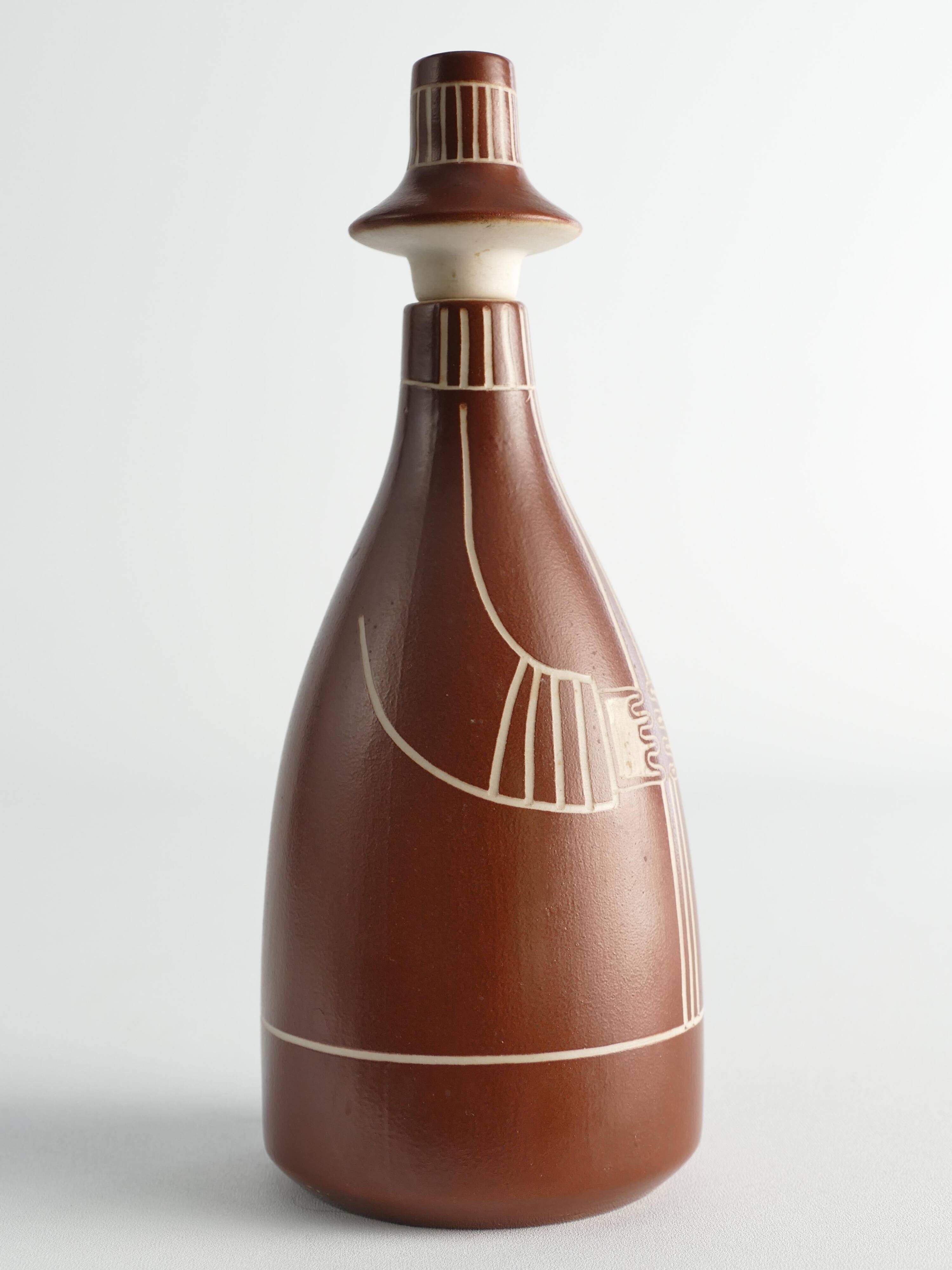 Scandinavian Modern "Tarina" Decanter by Arabia, Finland 1950s