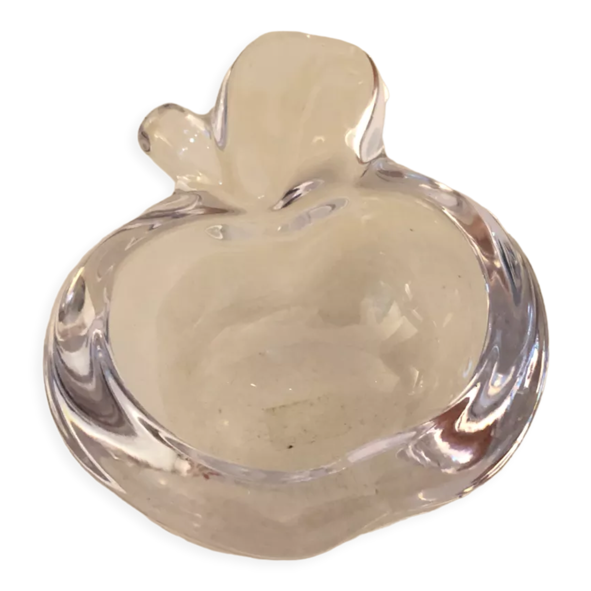 Apple-shaped glass trinket tray, 1970