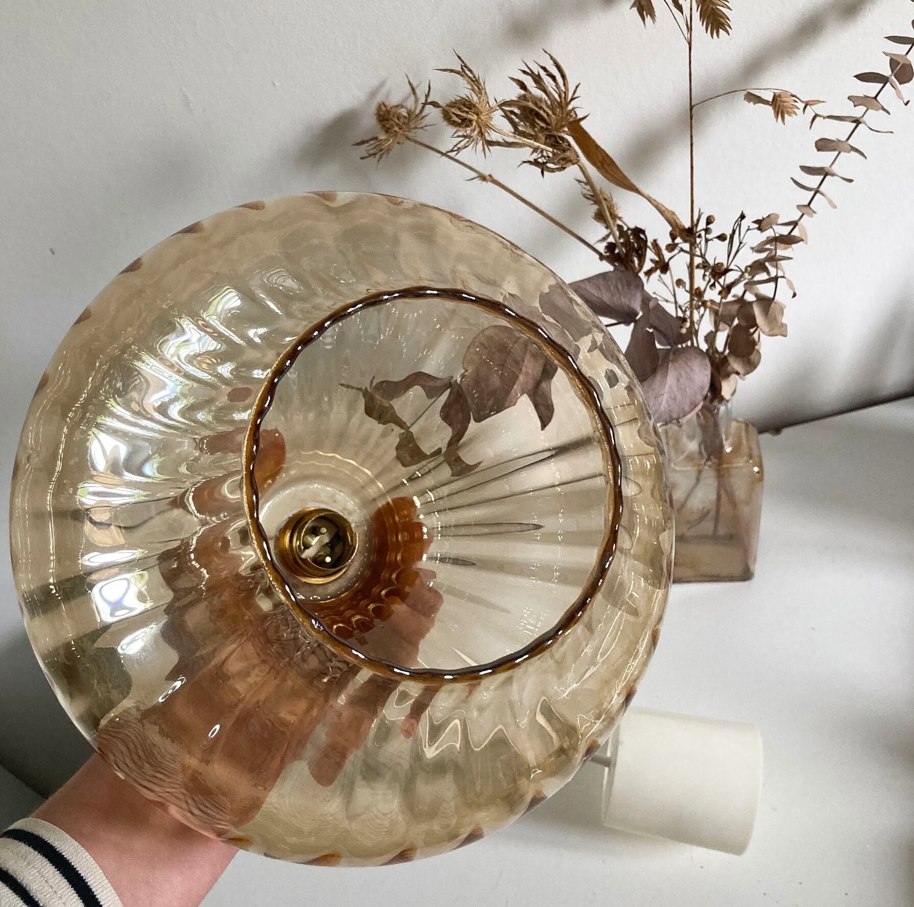 Vintage suspension in smoked glass