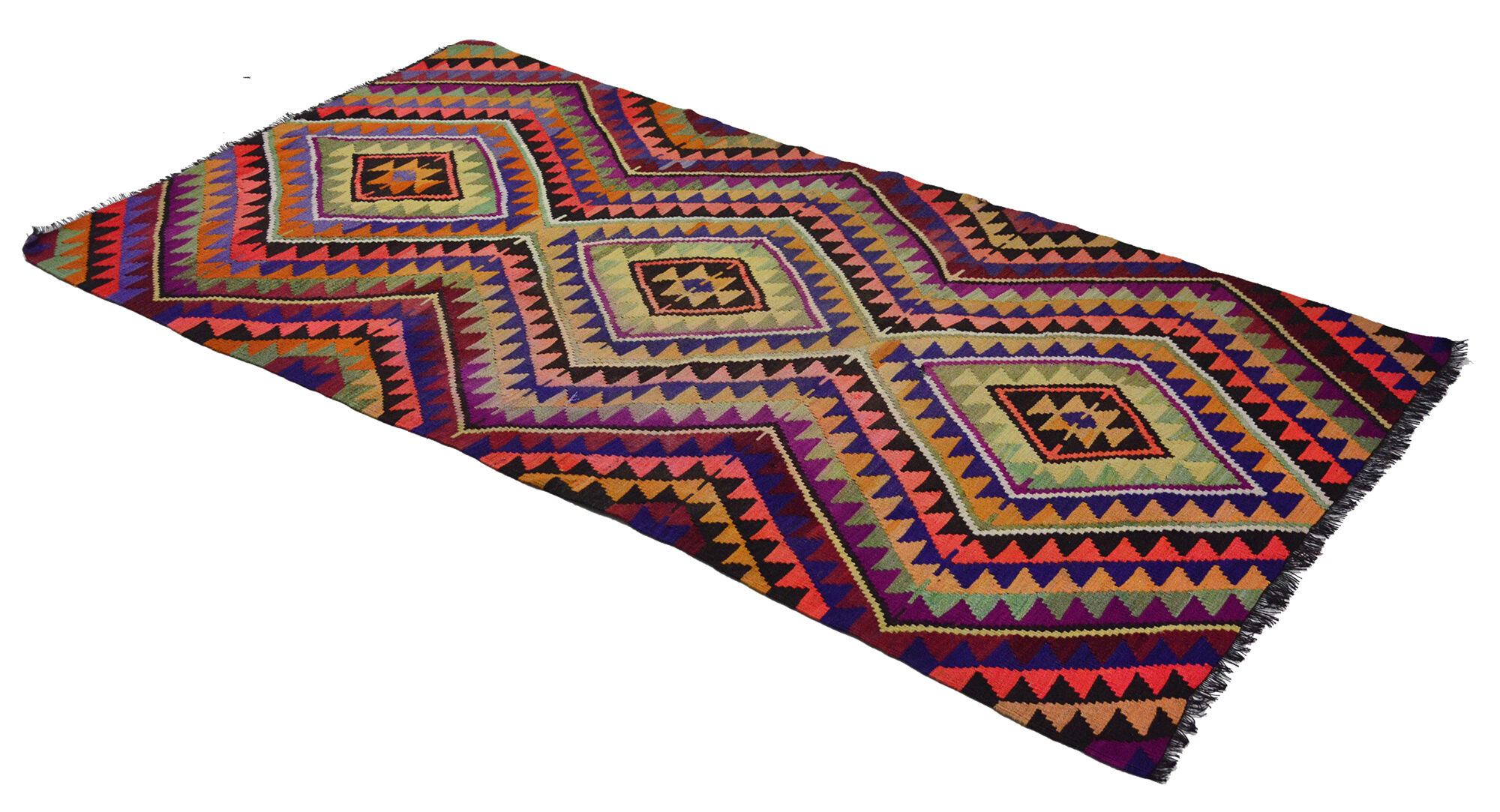 Anatolian handmade kilim rug 295 cm x 149 cm