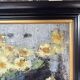 Signed painting by Idka Cohen, oil on canvas, still life with flowers, year